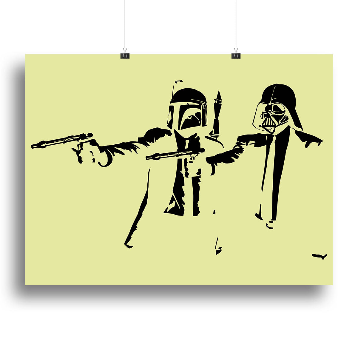 Banksy Pulp Fiction Star Wars Yellow Canvas Print or Poster - Canvas Art Rocks - 2