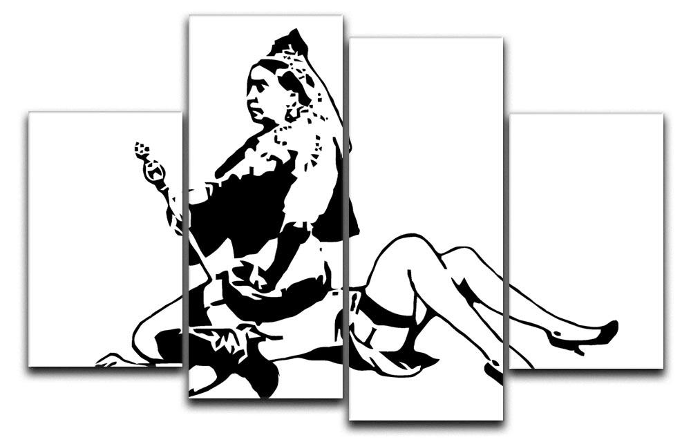 Banksy Queen Victoria 4 Split Panel Canvas  - Canvas Art Rocks - 1