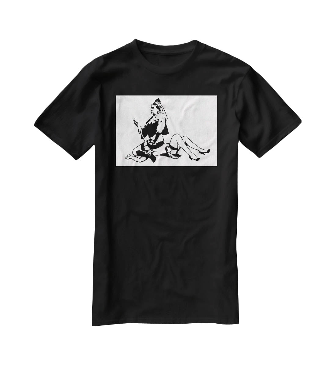 Banksy Queen Victoria T-Shirt - Canvas Art Rocks - 1