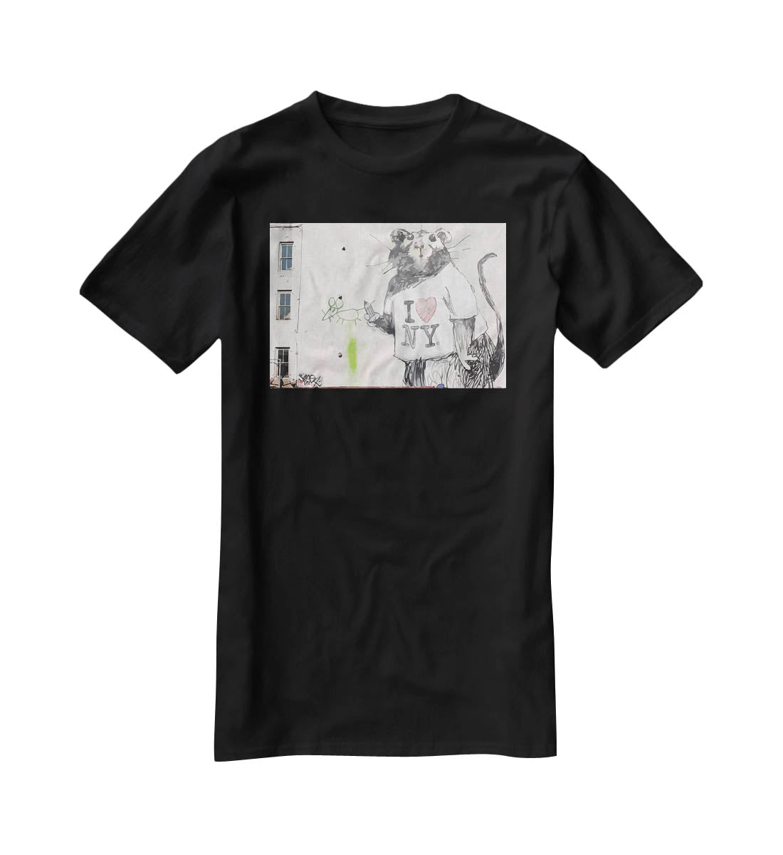 Banksy Rat I Love New York T-Shirt - Canvas Art Rocks - 1