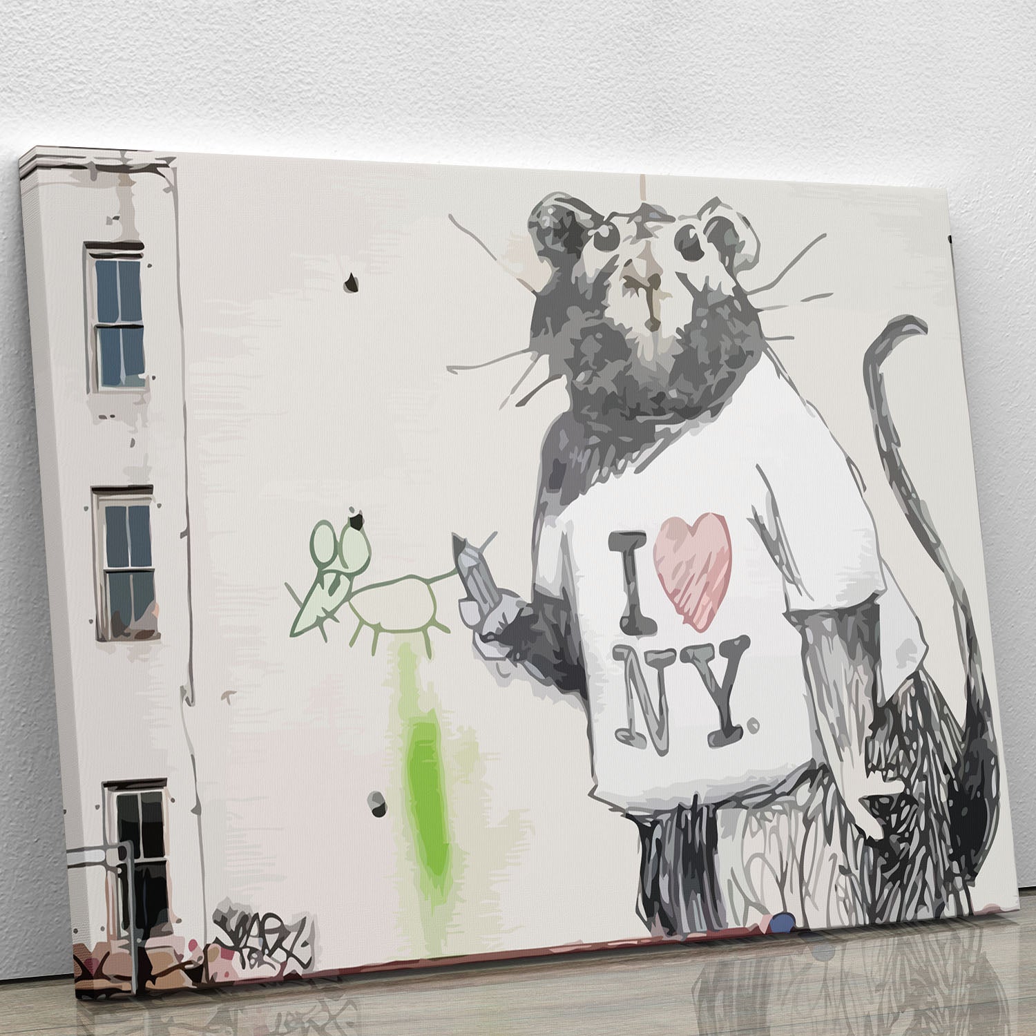 Banksy Rat I Love New York Canvas Print or Poster - Canvas Art Rocks - 1