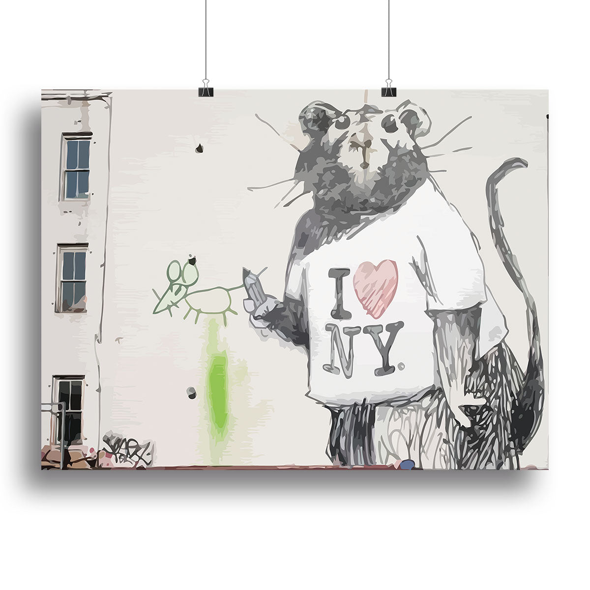 Banksy Rat I Love New York Canvas Print or Poster - Canvas Art Rocks - 2