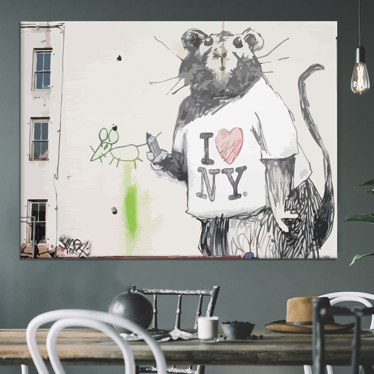 Banksy Rat I Love New York Canvas Print or Poster - Canvas Art Rocks - 3