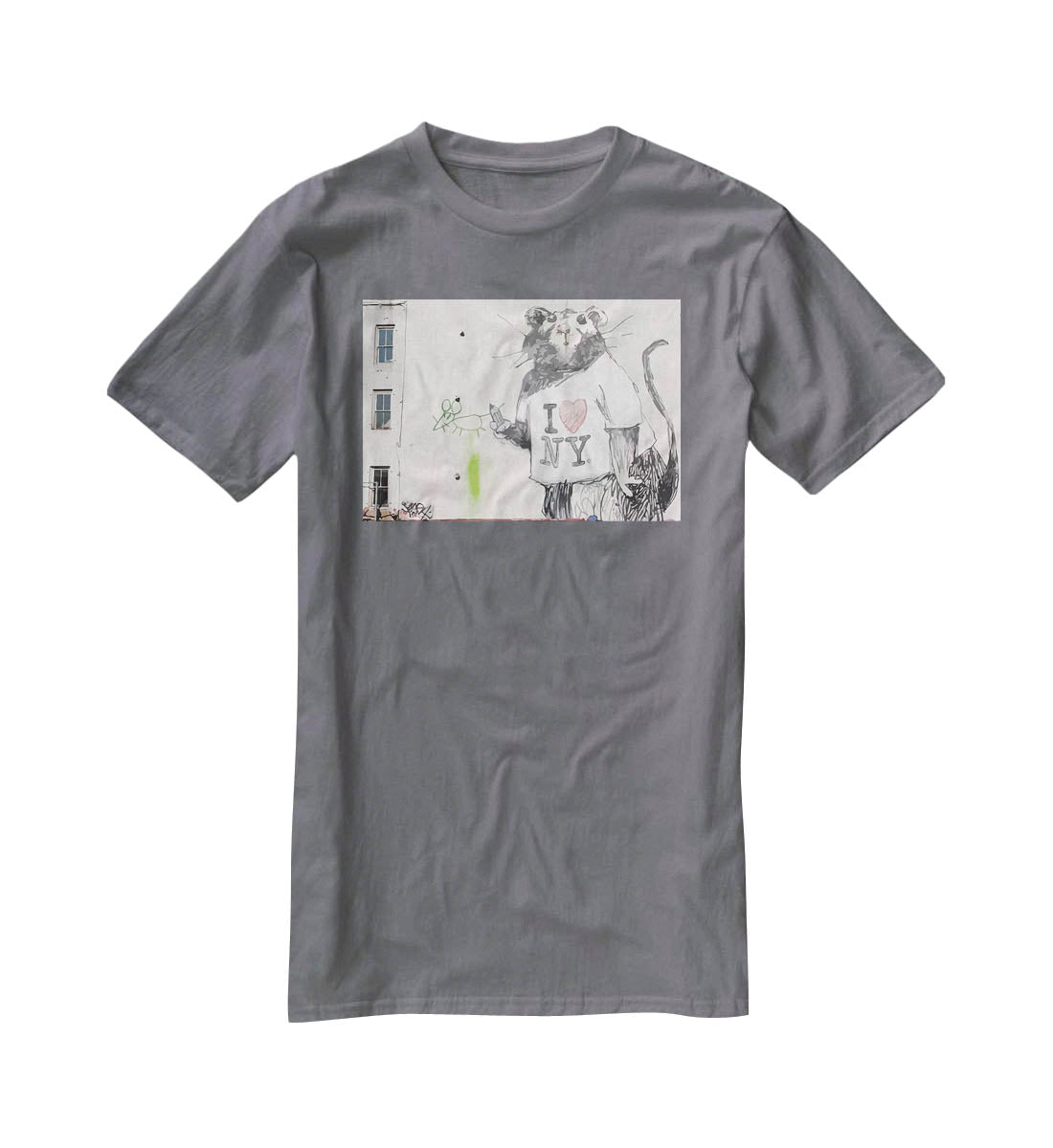 Banksy Rat I Love New York T-Shirt - Canvas Art Rocks - 3