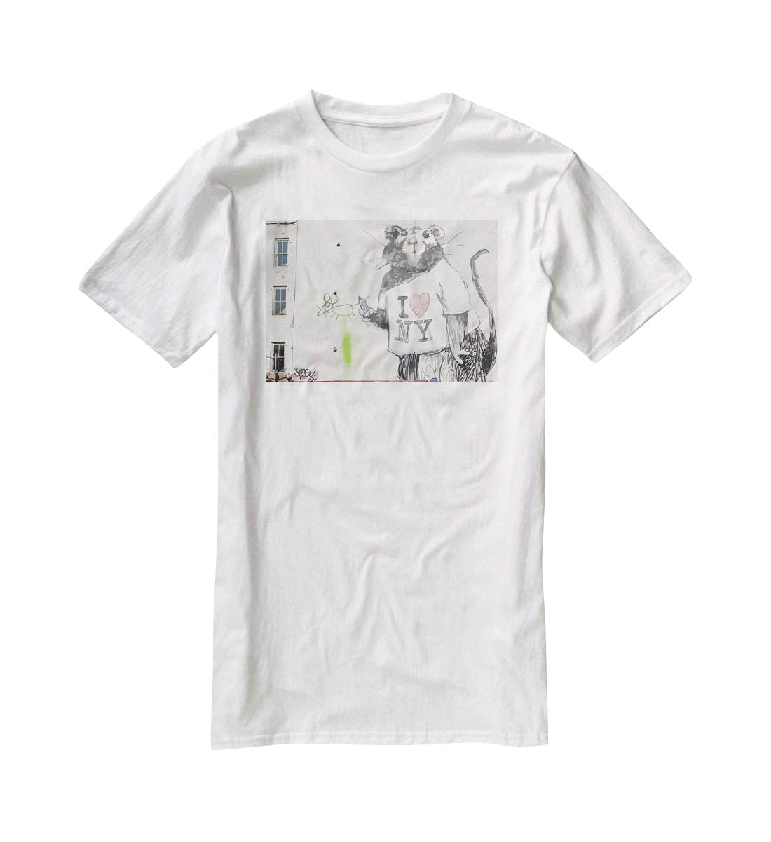 Banksy Rat I Love New York T-Shirt - Canvas Art Rocks - 5