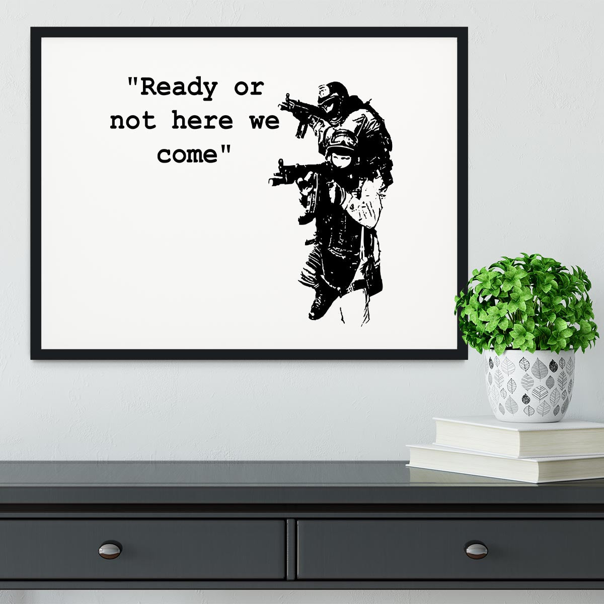 Banksy Ready Or Not Framed Print - Canvas Art Rocks - 2