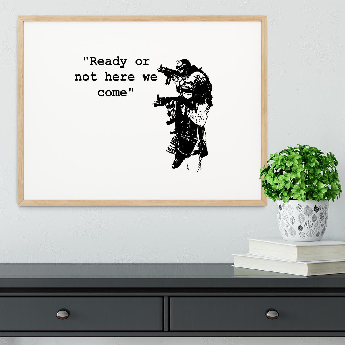 Banksy Ready Or Not Framed Print - Canvas Art Rocks - 3