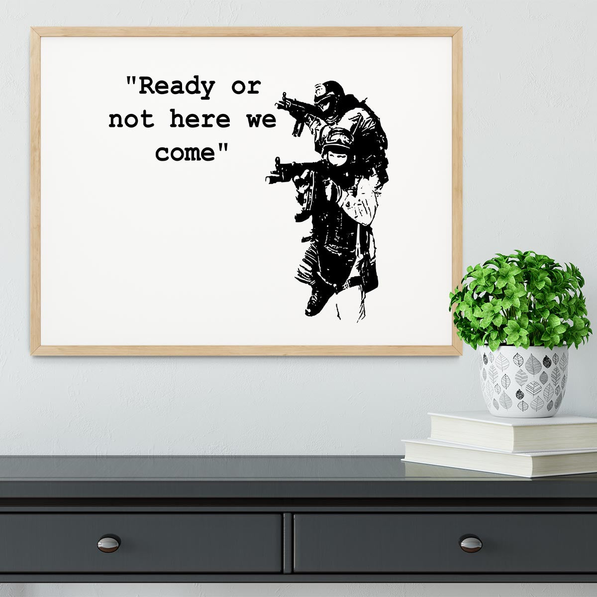 Banksy Ready Or Not Framed Print - Canvas Art Rocks - 4