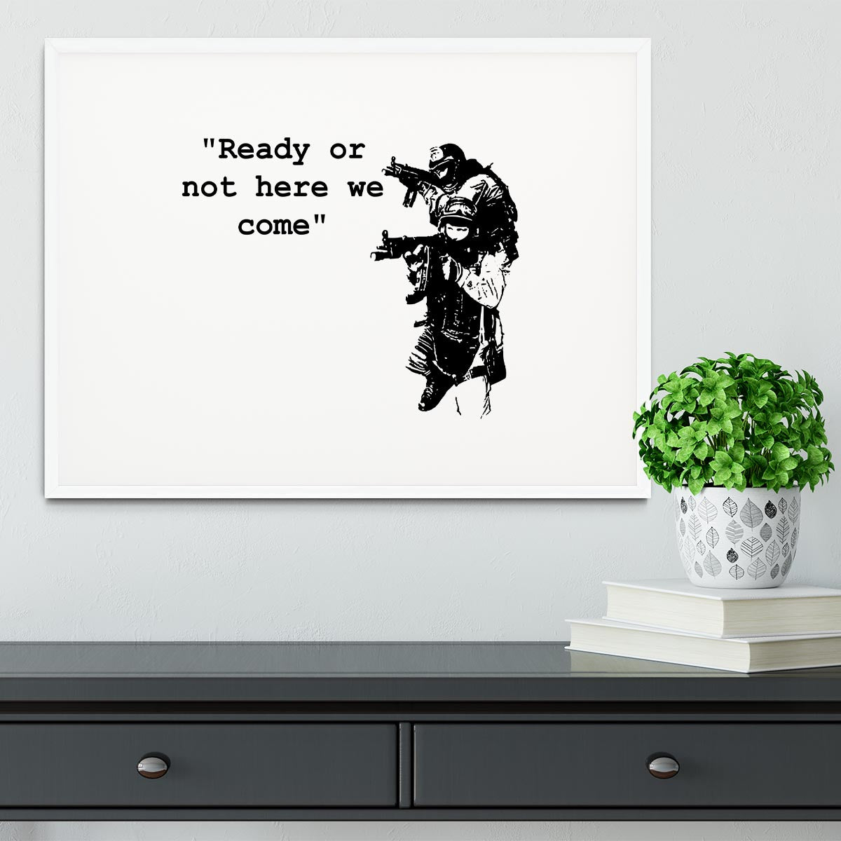 Banksy Ready Or Not Framed Print - Canvas Art Rocks - 5