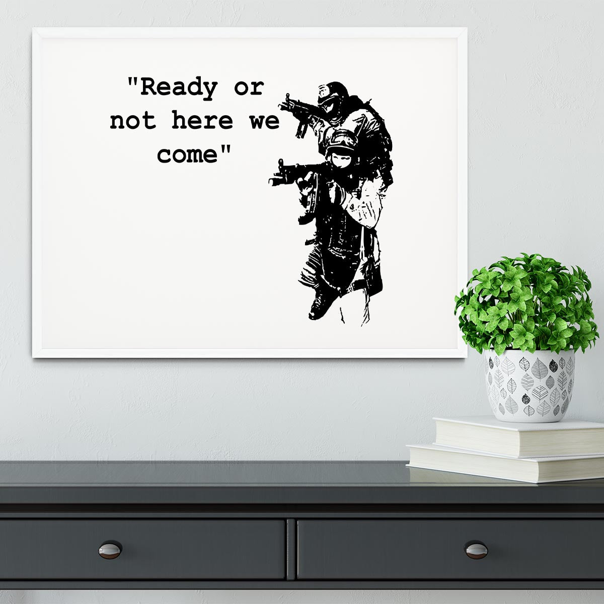 Banksy Ready Or Not Framed Print - Canvas Art Rocks -6