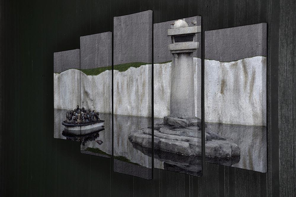 Banksy Refugee 5 Split Panel Canvas - Canvas Art Rocks - 2