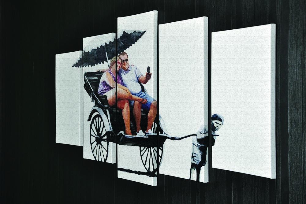Banksy Rickshaw Kid 5 Split Panel Canvas - Canvas Art Rocks - 2