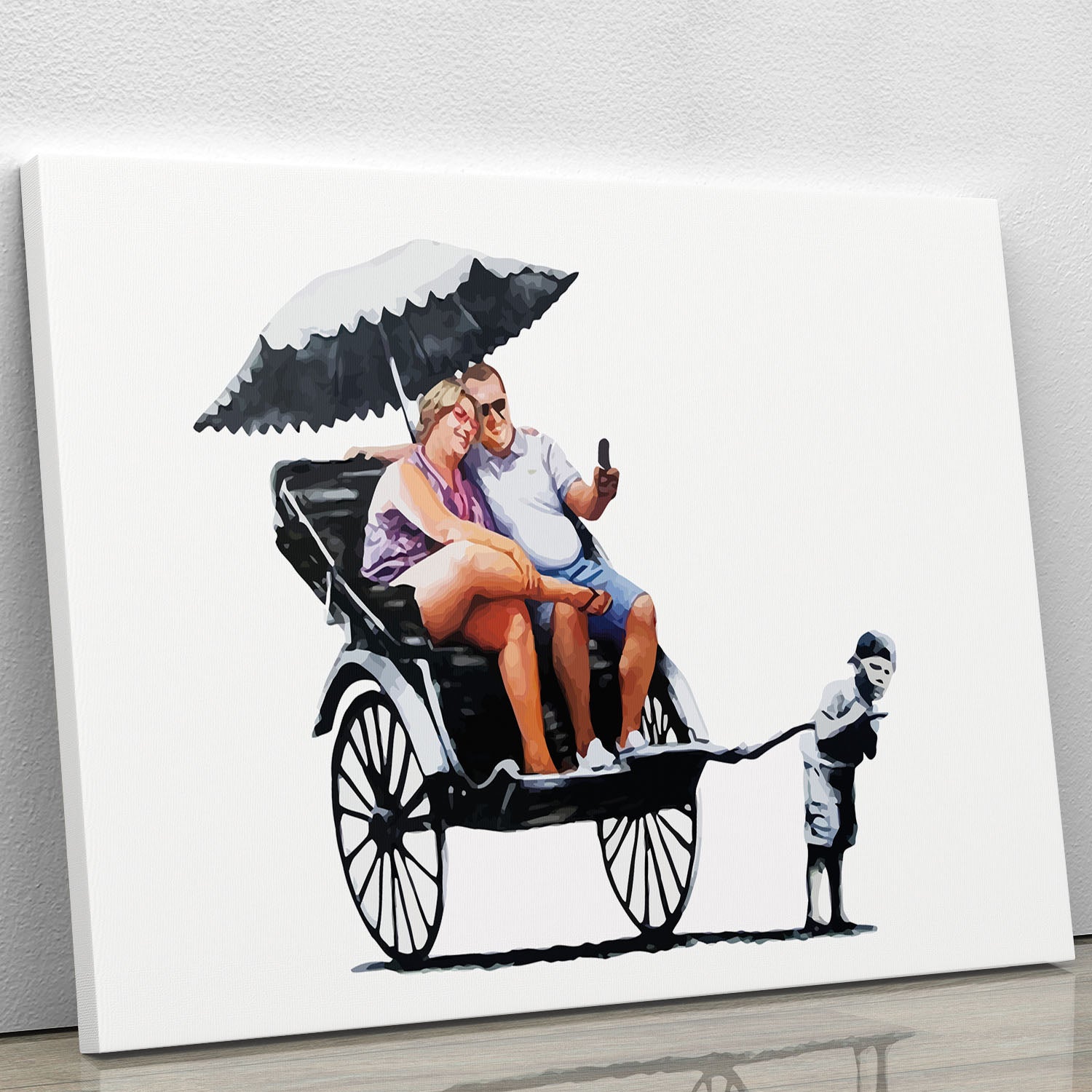 Banksy Rickshaw Kid Canvas Print or Poster - Canvas Art Rocks - 1
