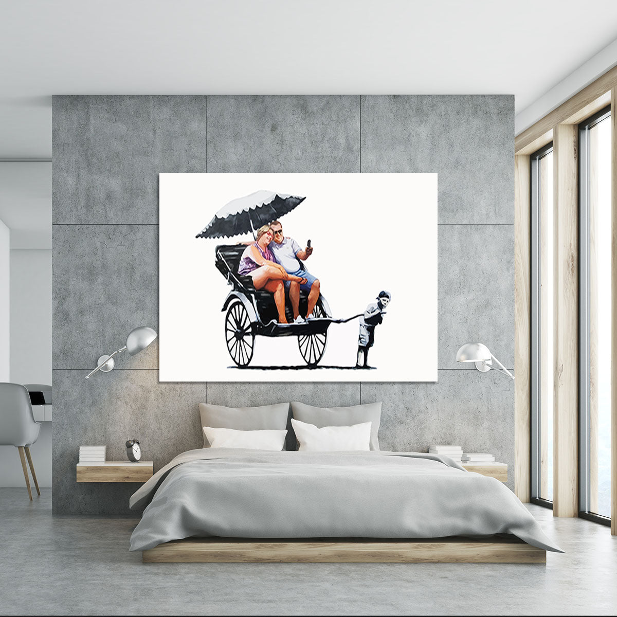 Banksy Rickshaw Kid Canvas Print or Poster - Canvas Art Rocks - 5