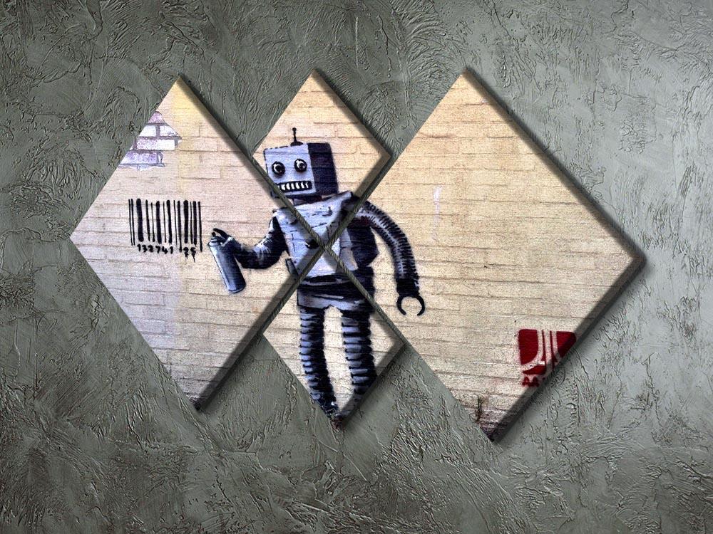 Banksy Robot 4 Square Multi Panel Canvas - Canvas Art Rocks - 2