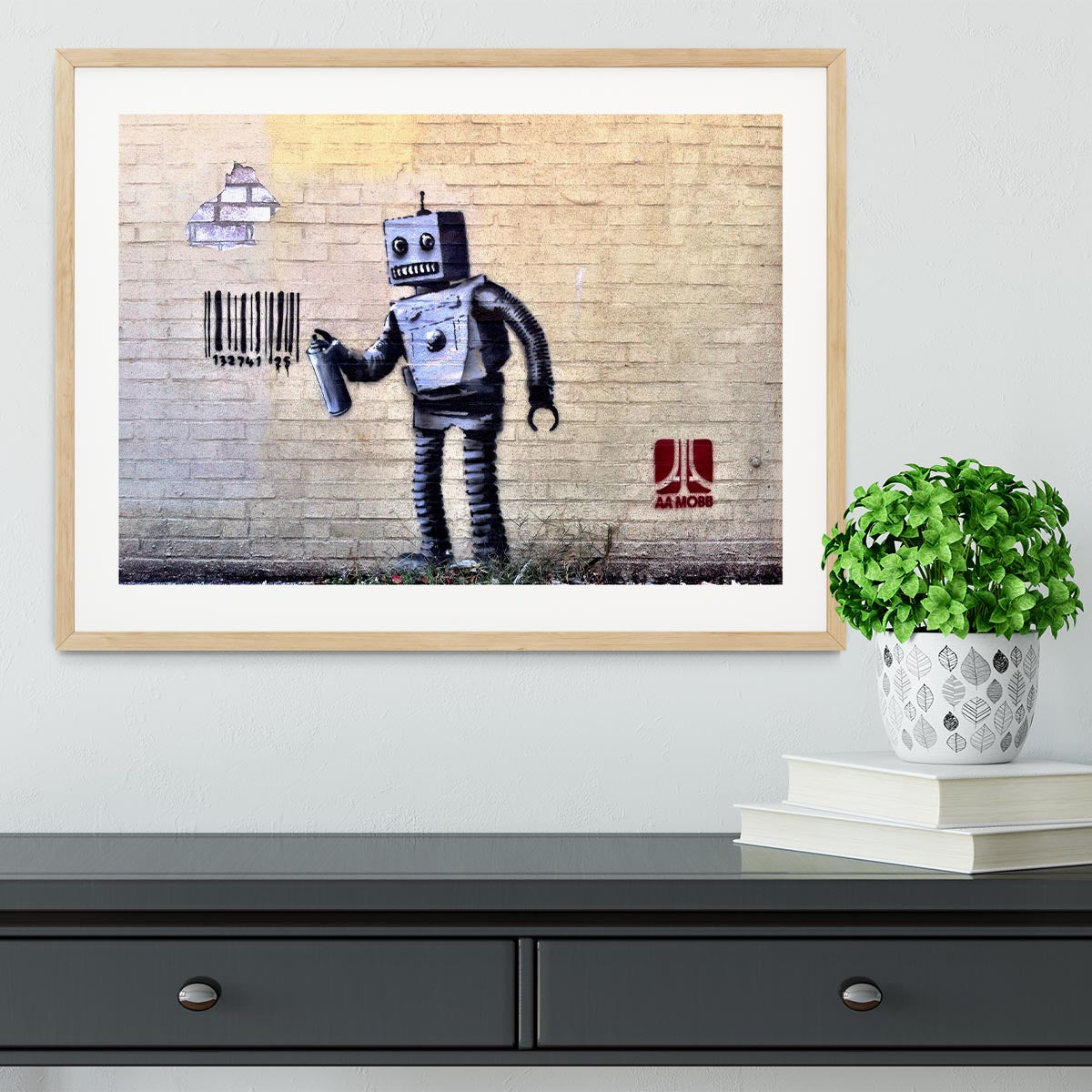 Banksy Robot Framed Print - Canvas Art Rocks - 3