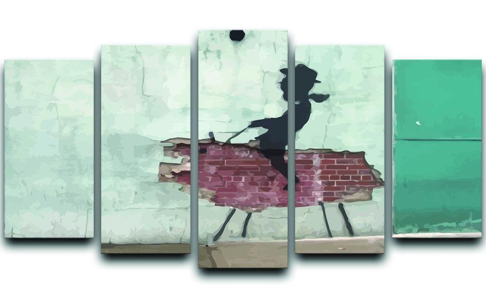 Banksy Rodeo Boy 5 Split Panel Canvas  - Canvas Art Rocks - 1