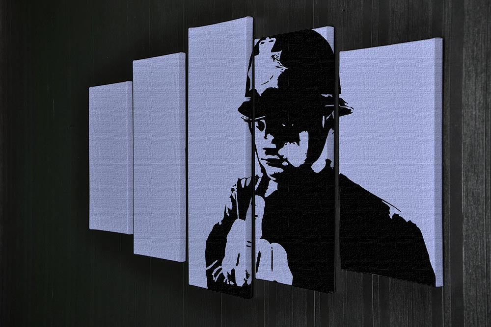 Banksy Rude Policeman Blue 5 Split Panel Canvas - Canvas Art Rocks - 2