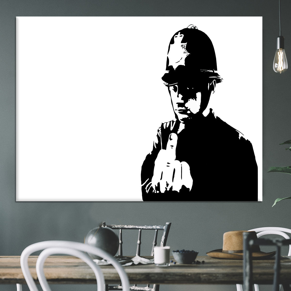 Banksy Rude Policeman Canvas Print or Poster - Canvas Art Rocks - 3