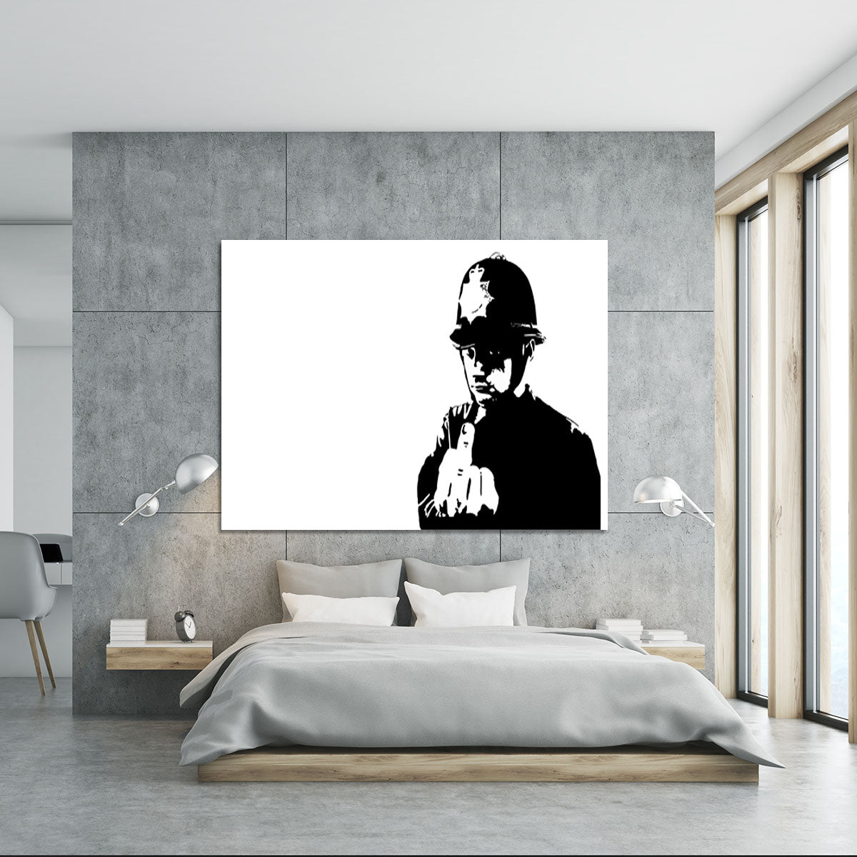 Banksy Rude Policeman Canvas Print or Poster - Canvas Art Rocks - 5