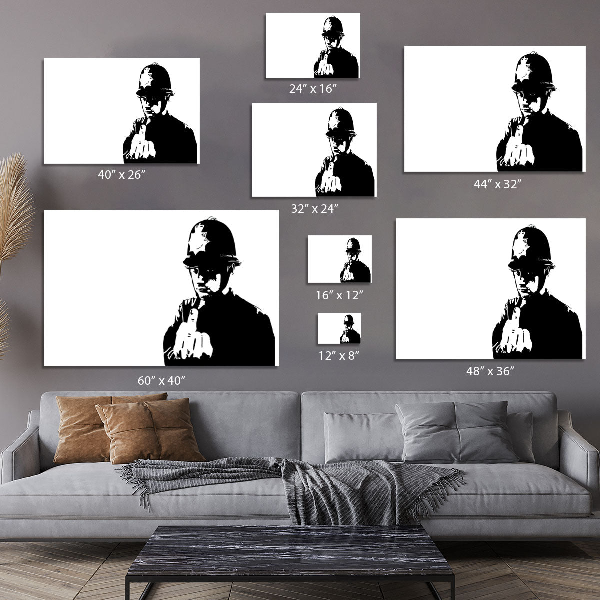 Banksy Rude Policeman Canvas Print or Poster - Canvas Art Rocks - 7