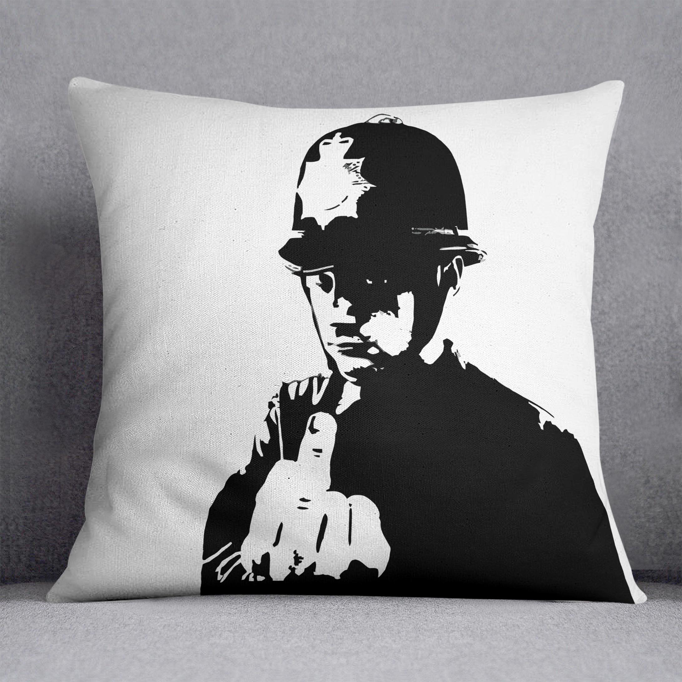 Banksy Rude Policeman Cushion