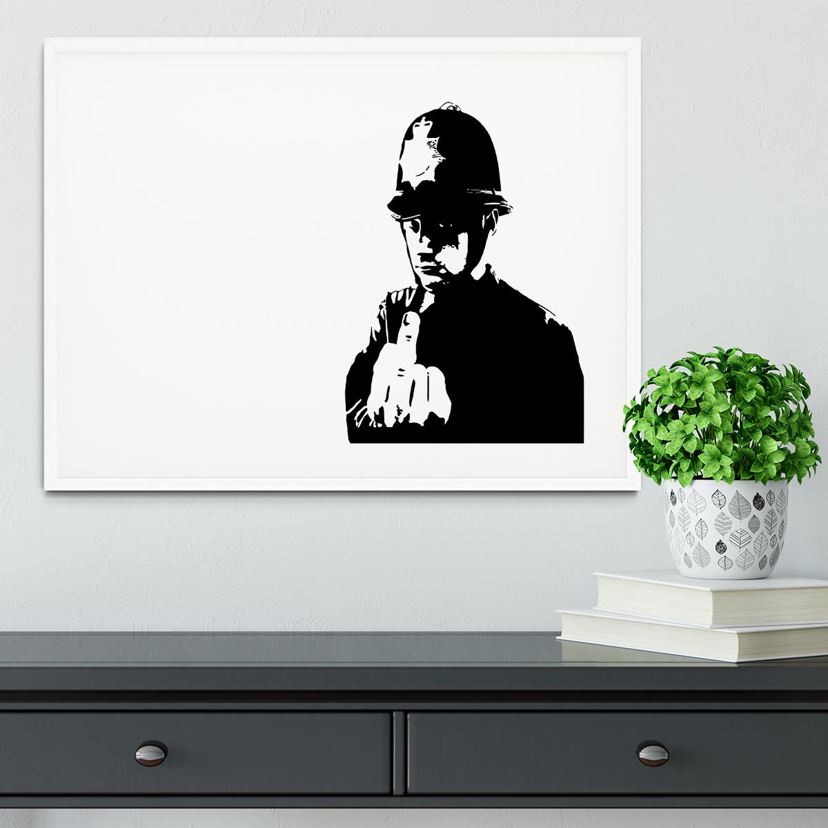 Banksy Rude Policeman Framed Print - Canvas Art Rocks - 5