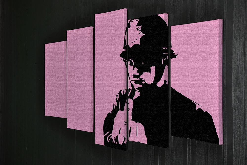 Banksy Rude Policeman Pink 5 Split Panel Canvas - Canvas Art Rocks - 2