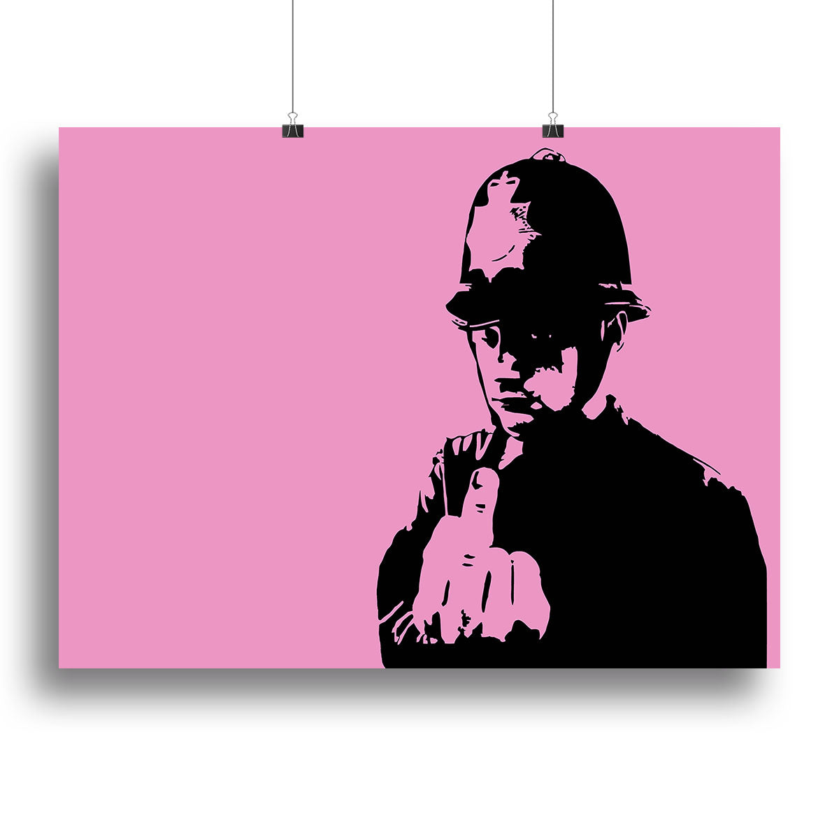 Banksy Rude Policeman Pink Canvas Print or Poster - Canvas Art Rocks - 2