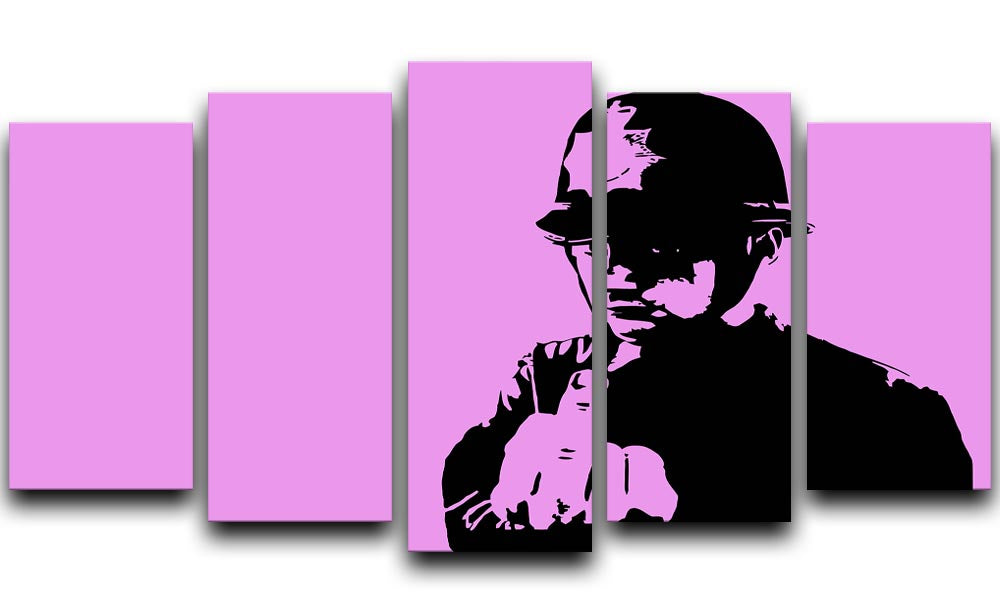 Banksy Rude Policeman Purple 5 Split Panel Canvas - Canvas Art Rocks - 1