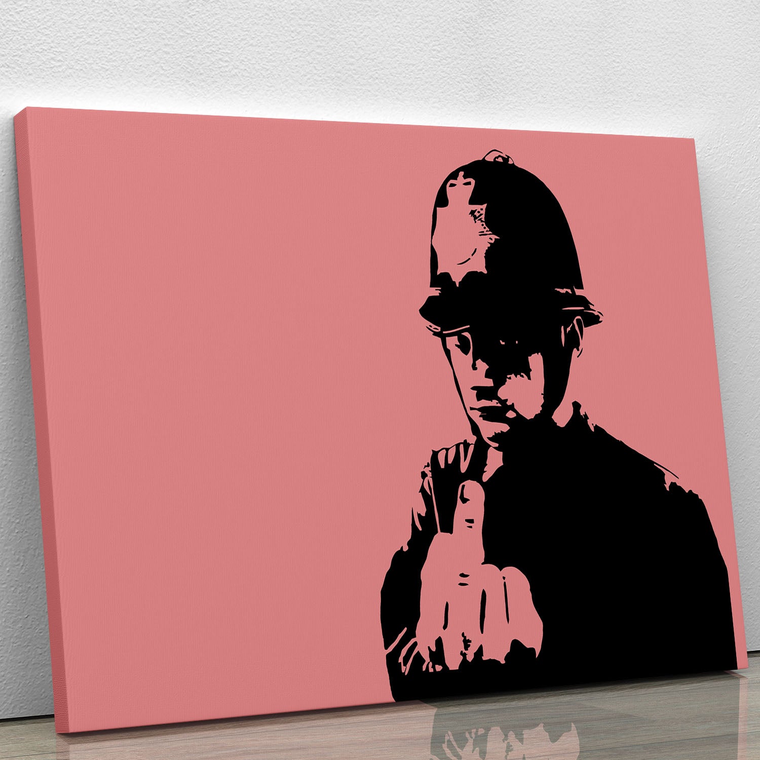 Banksy Rude Policeman Red Canvas Print or Poster - Canvas Art Rocks - 1