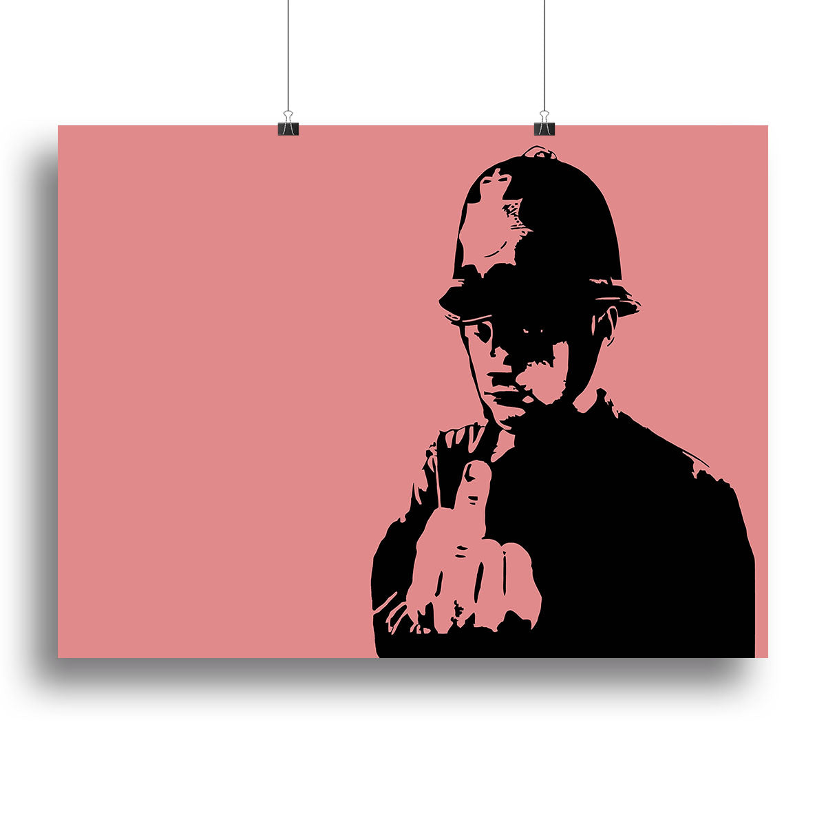Banksy Rude Policeman Red Canvas Print or Poster - Canvas Art Rocks - 2