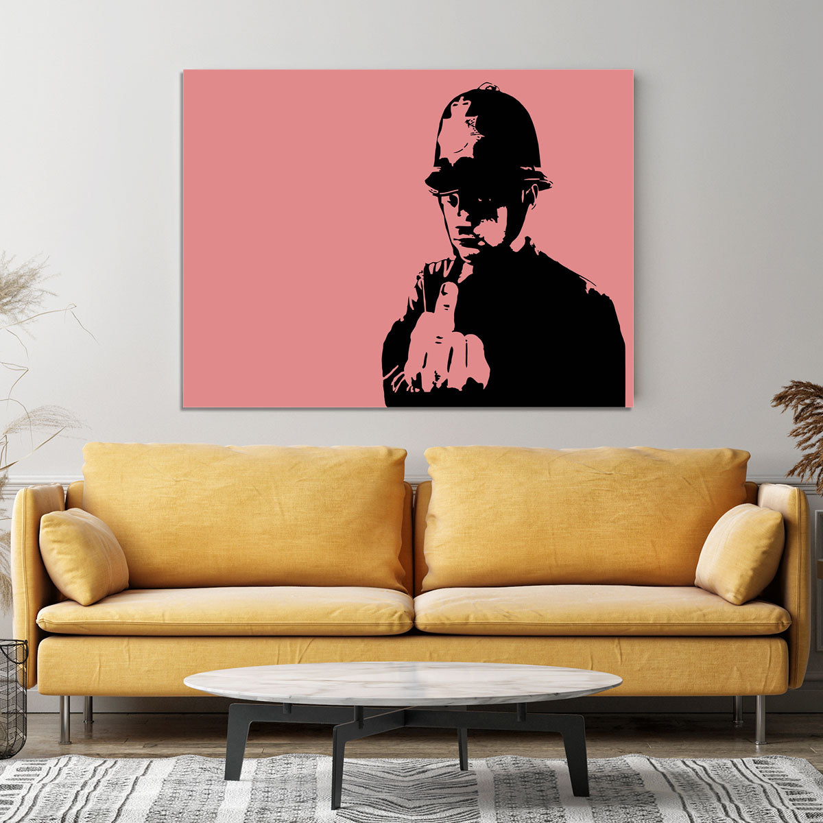 Banksy Rude Policeman Red Canvas Print or Poster - Canvas Art Rocks - 4