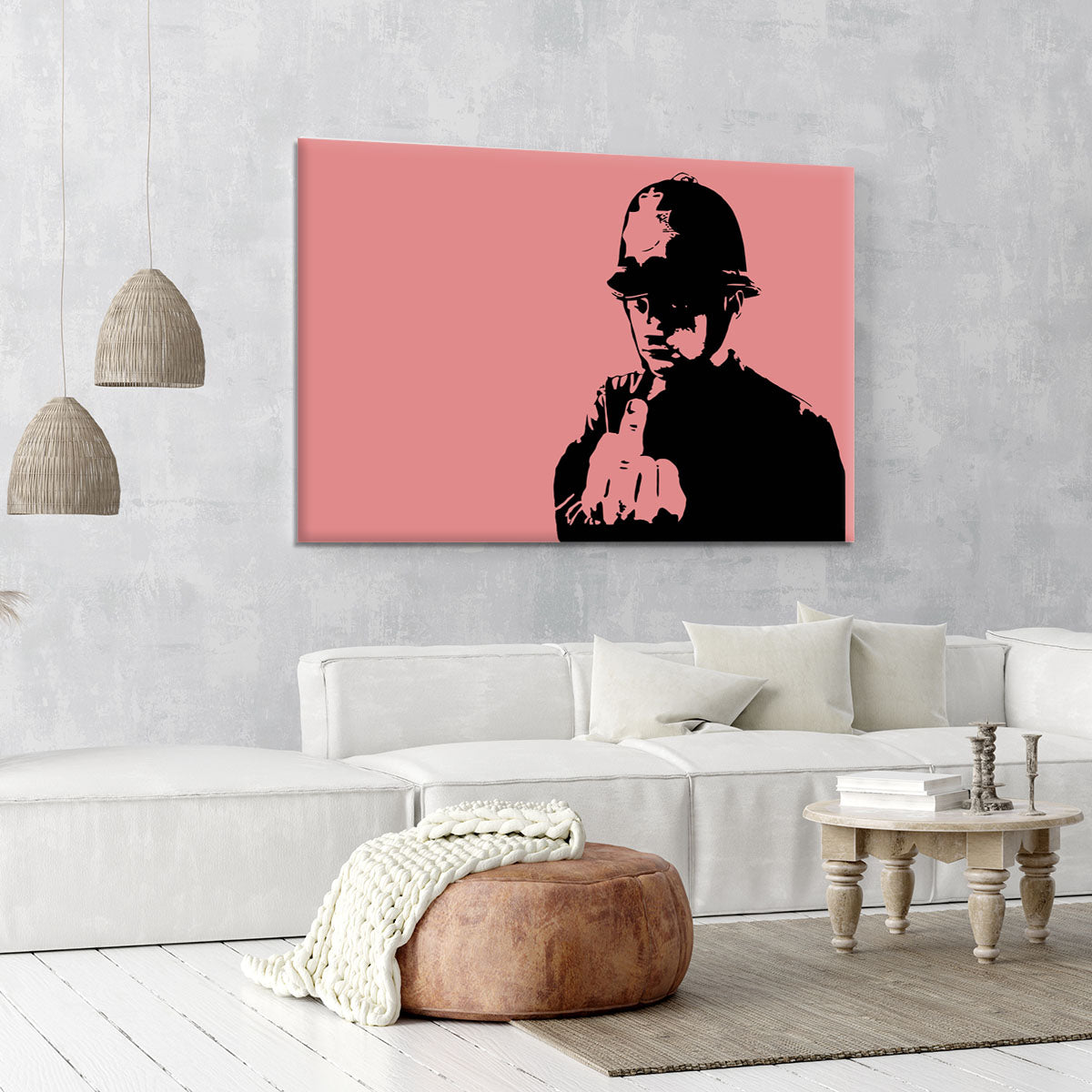 Banksy Rude Policeman Red Canvas Print or Poster - Canvas Art Rocks - 6