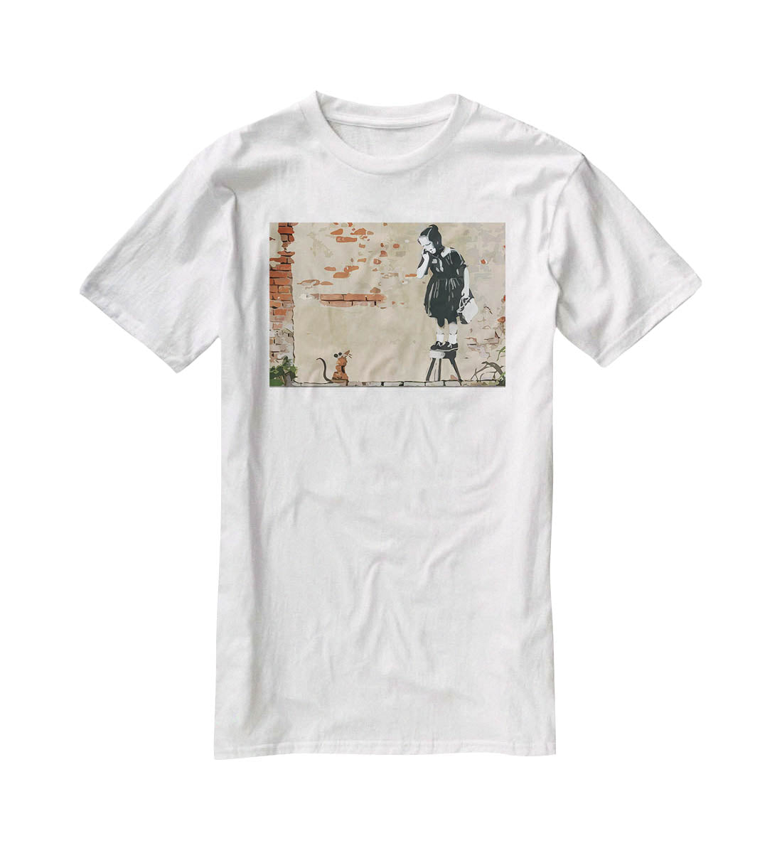 Banksy School Girl Mouse T-Shirt - Canvas Art Rocks - 5
