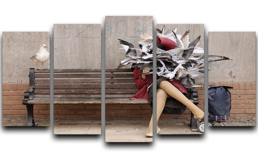 Banksy Seagulls 5 Split Panel Canvas  - Canvas Art Rocks - 1