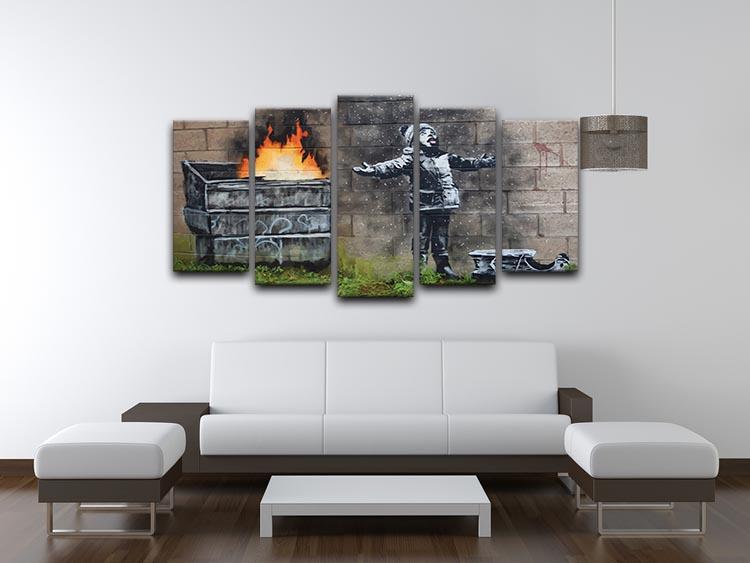 Banksy Seasons Greeting 5 Split Panel Canvas  - Canvas Art Rocks - 3