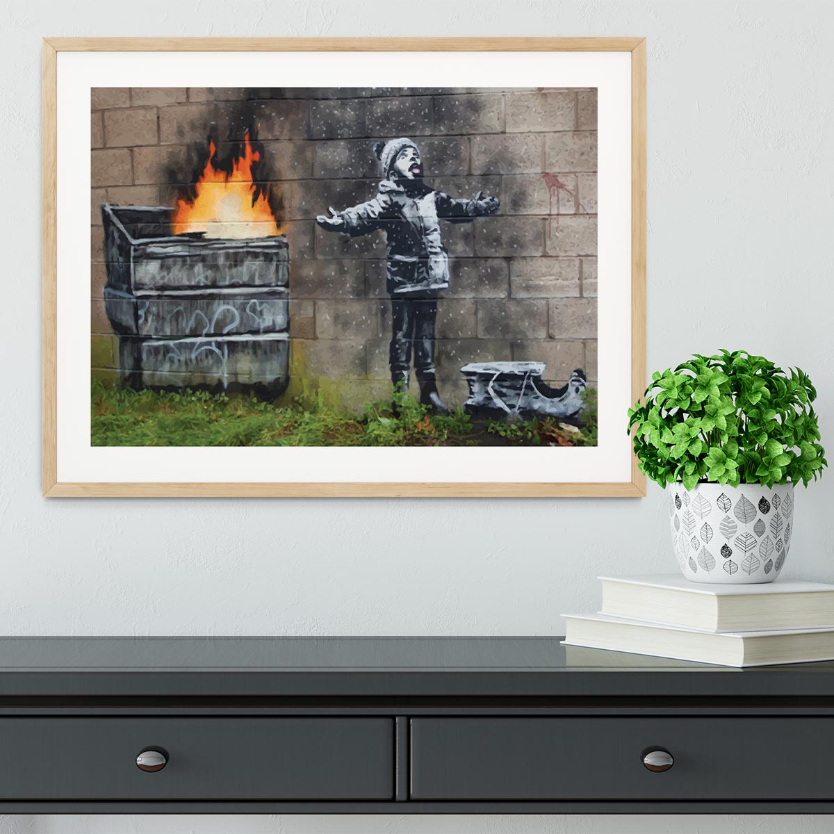 Banksy Seasons Greeting Framed Print - Canvas Art Rocks - 3