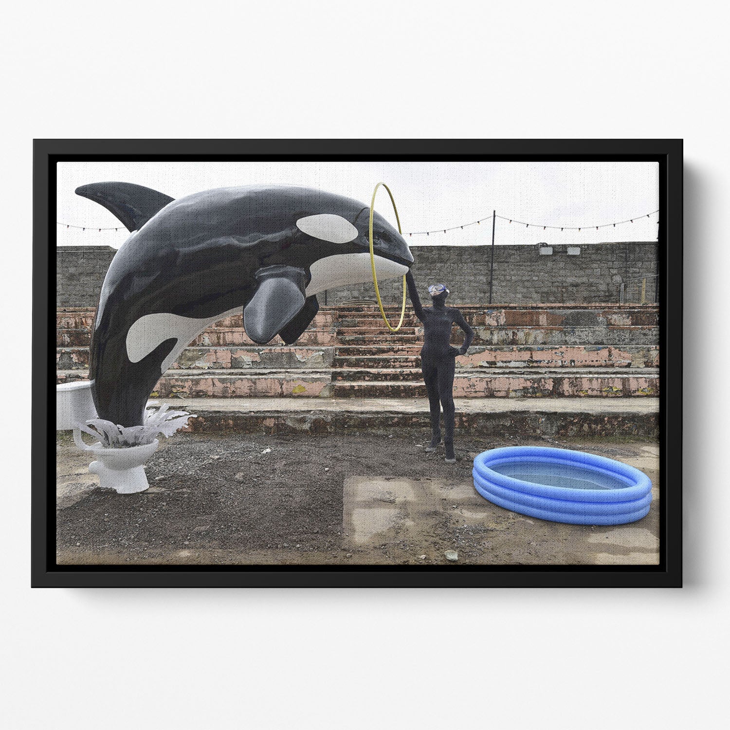 Banksy Seaworld Floating Framed Canvas