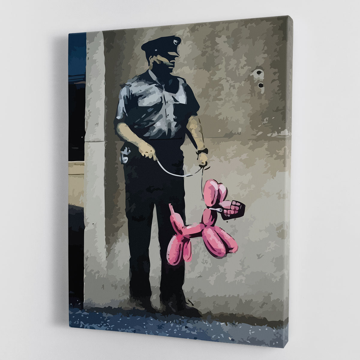 Banksy Security Guard With Pink Balloon Dog Canvas Print or Poster - Canvas Art Rocks - 1