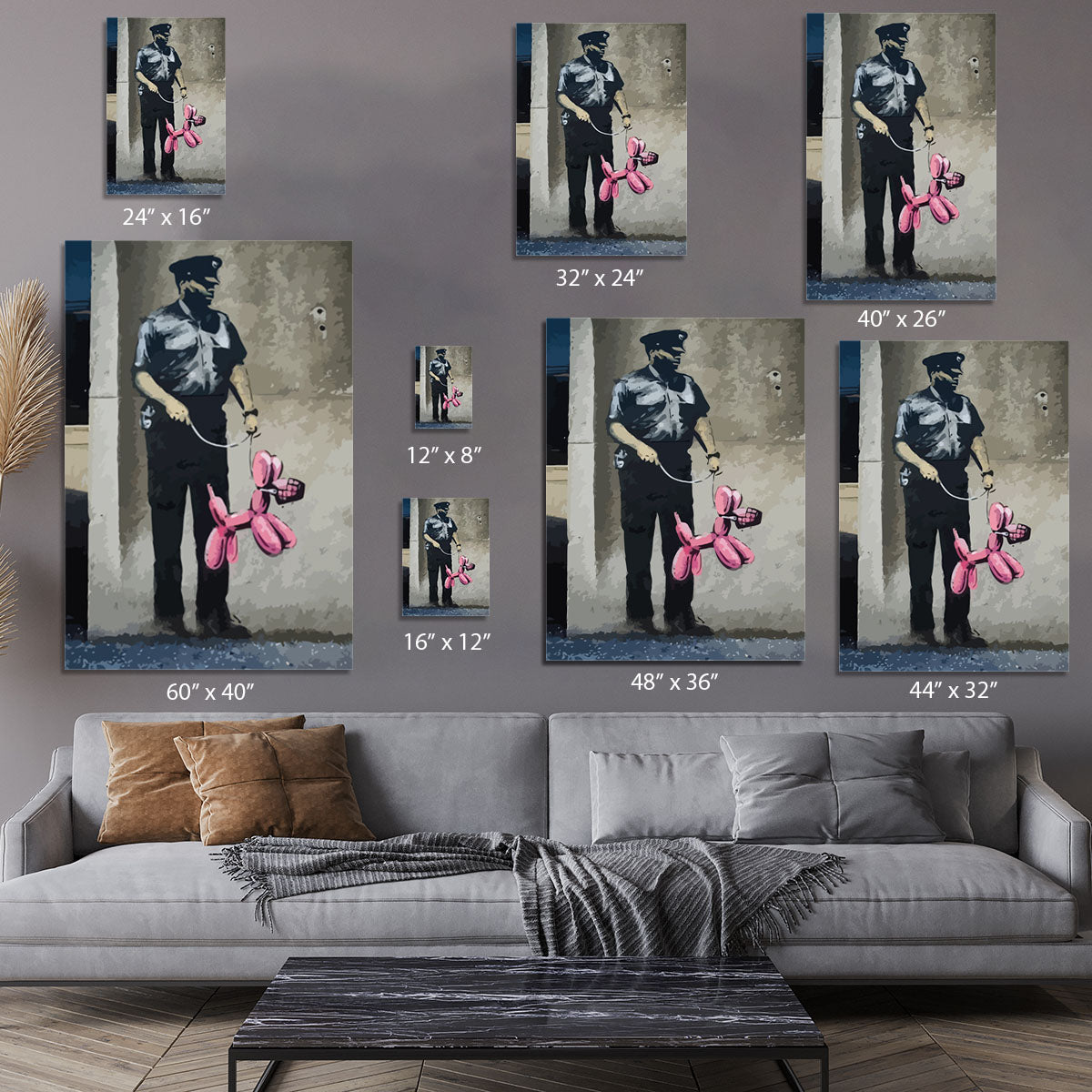 Banksy Security Guard With Pink Balloon Dog Canvas Print or Poster - Canvas Art Rocks - 7
