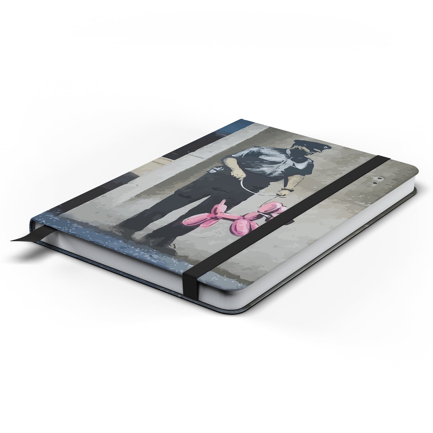 Banksy Security Guard With Pink Balloon Dog Notebook