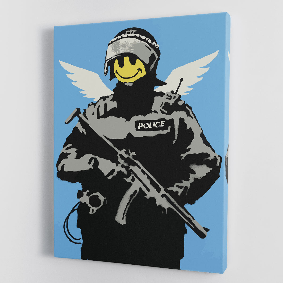 Banksy Smiley Angel Policeman Canvas Print or Poster - Canvas Art Rocks - 1