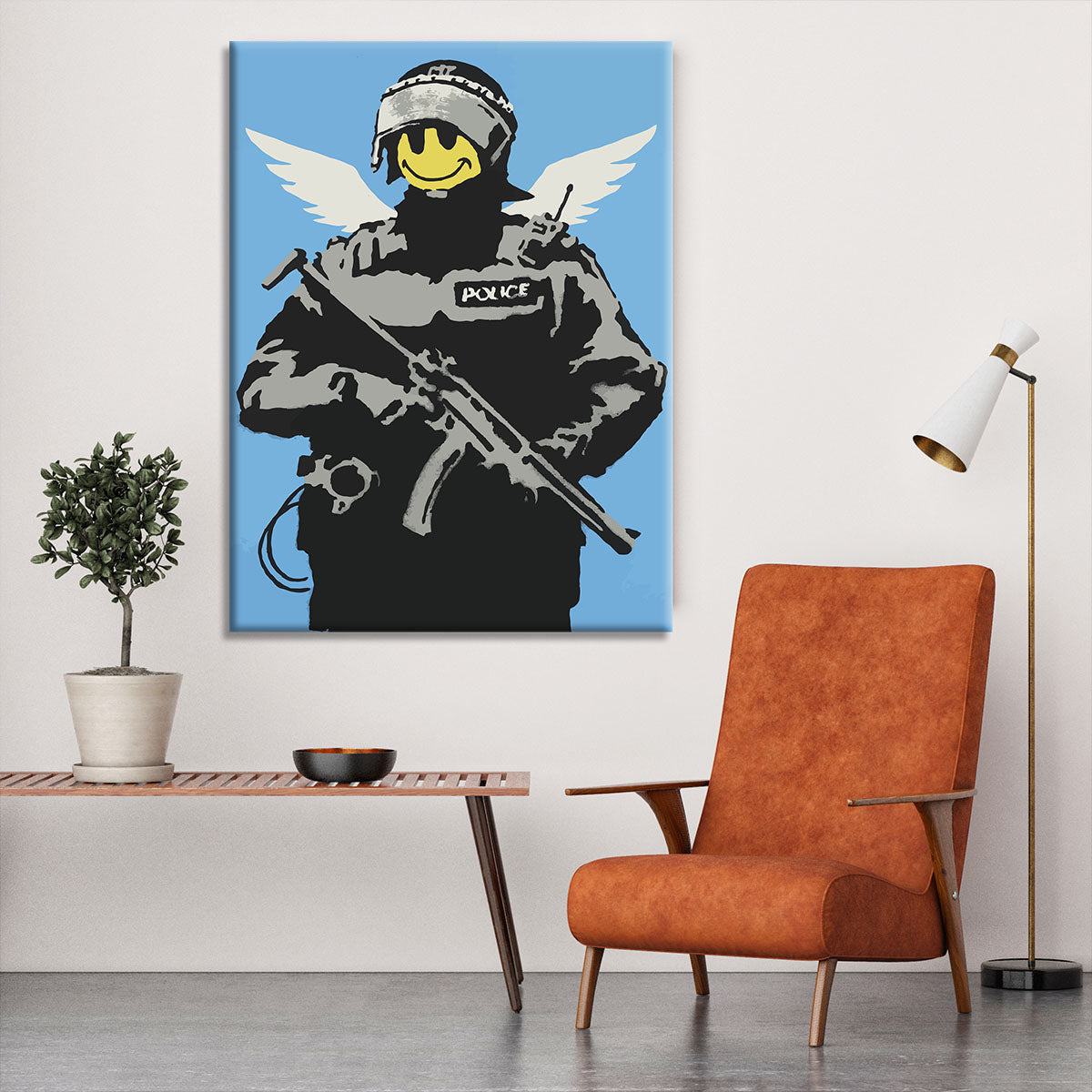 Banksy Smiley Angel Policeman Canvas Print or Poster - Canvas Art Rocks - 6