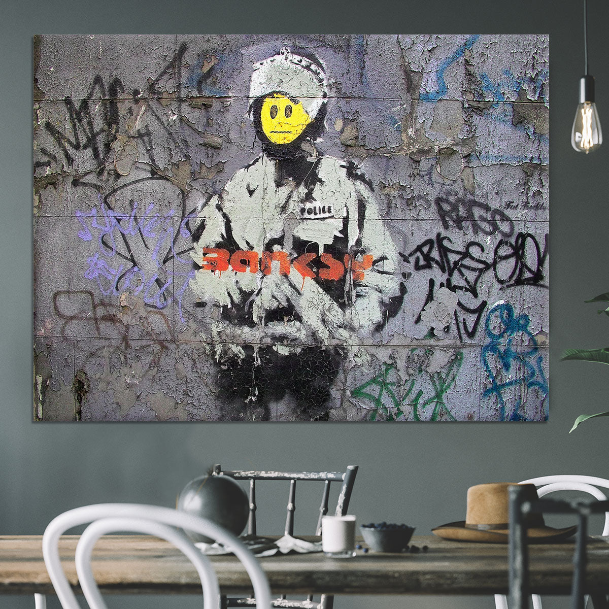 Banksy Smiley Riot Cop Canvas Print or Poster - Canvas Art Rocks - 3