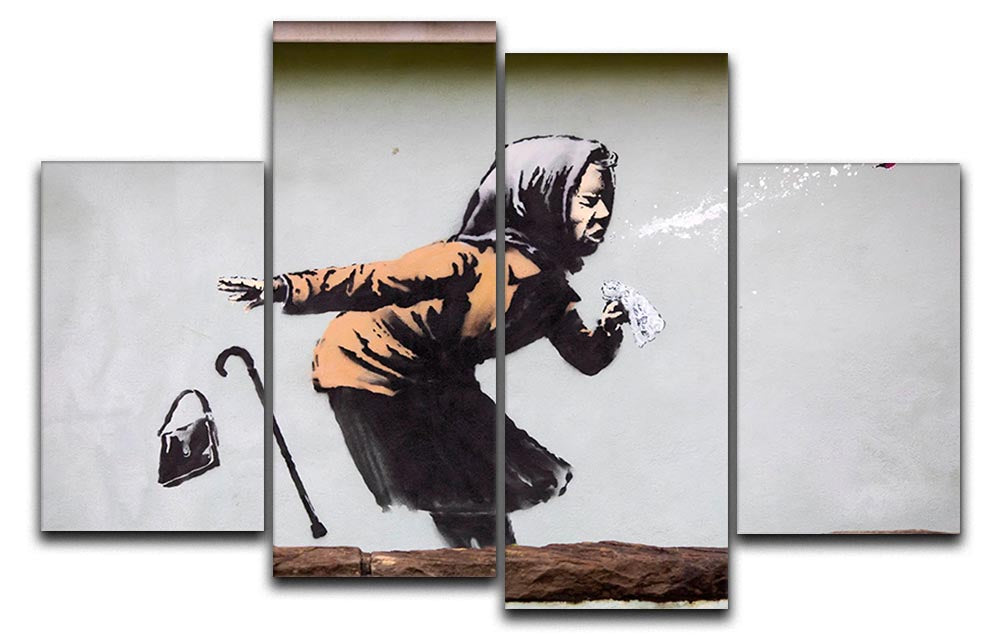 Banksy Sneezing Woman 4 Split Panel Canvas - Canvas Art Rocks - 1