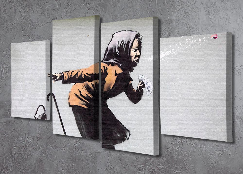 Banksy Sneezing Woman 4 Split Panel Canvas - Canvas Art Rocks - 2