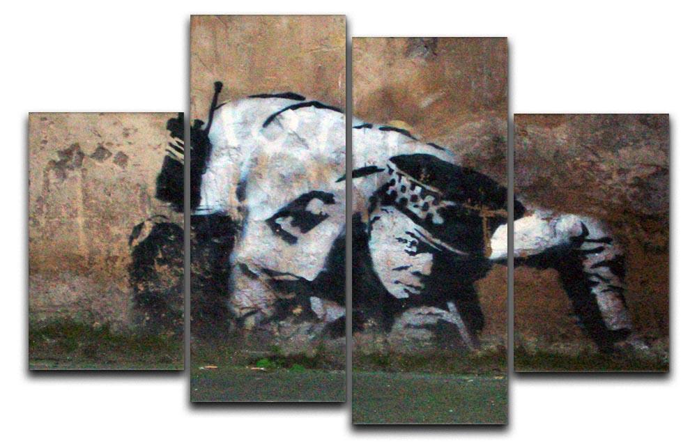 Banksy Snorting Policeman 4 Split Panel Canvas  - Canvas Art Rocks - 1