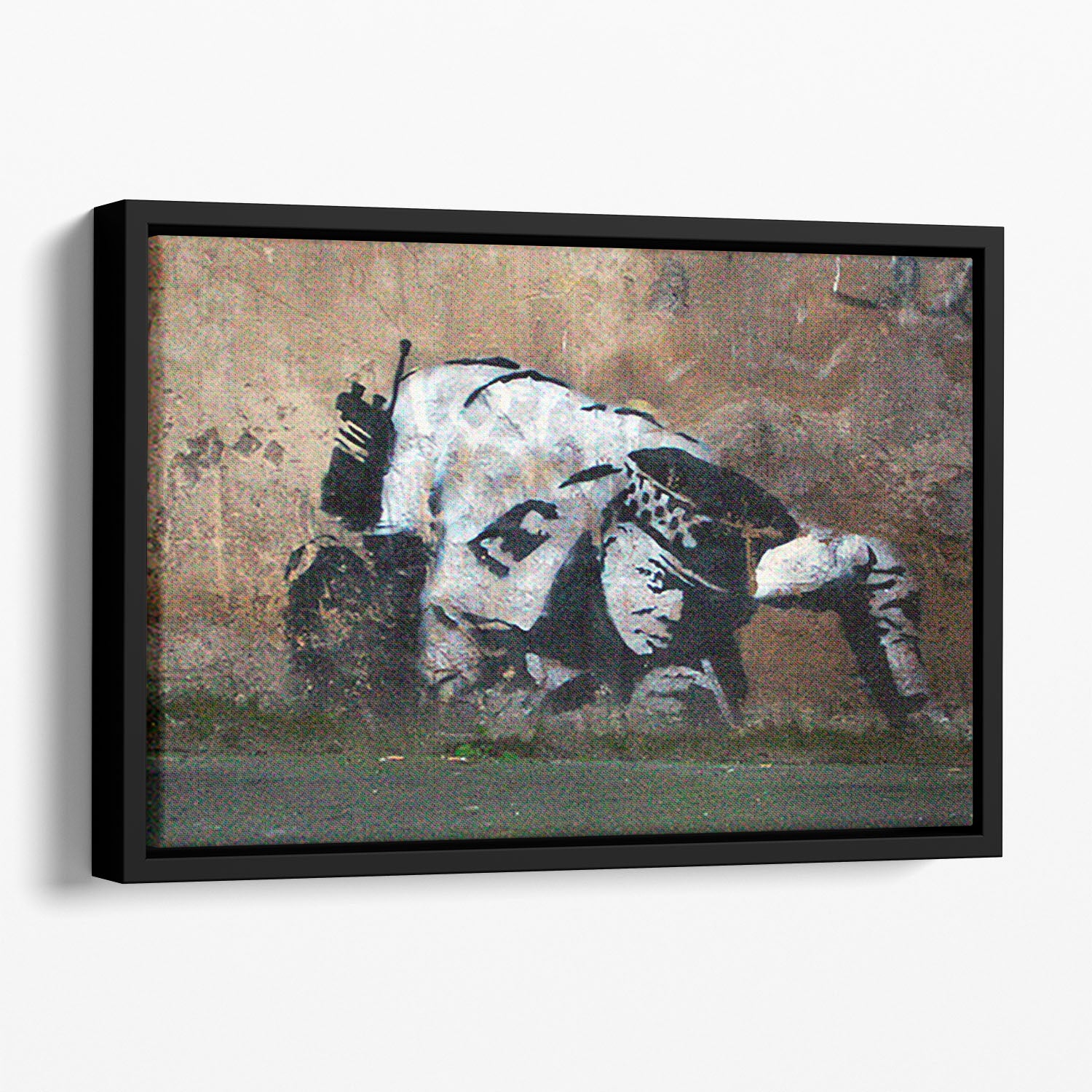 Banksy Snorting Policeman Floating Framed Canvas