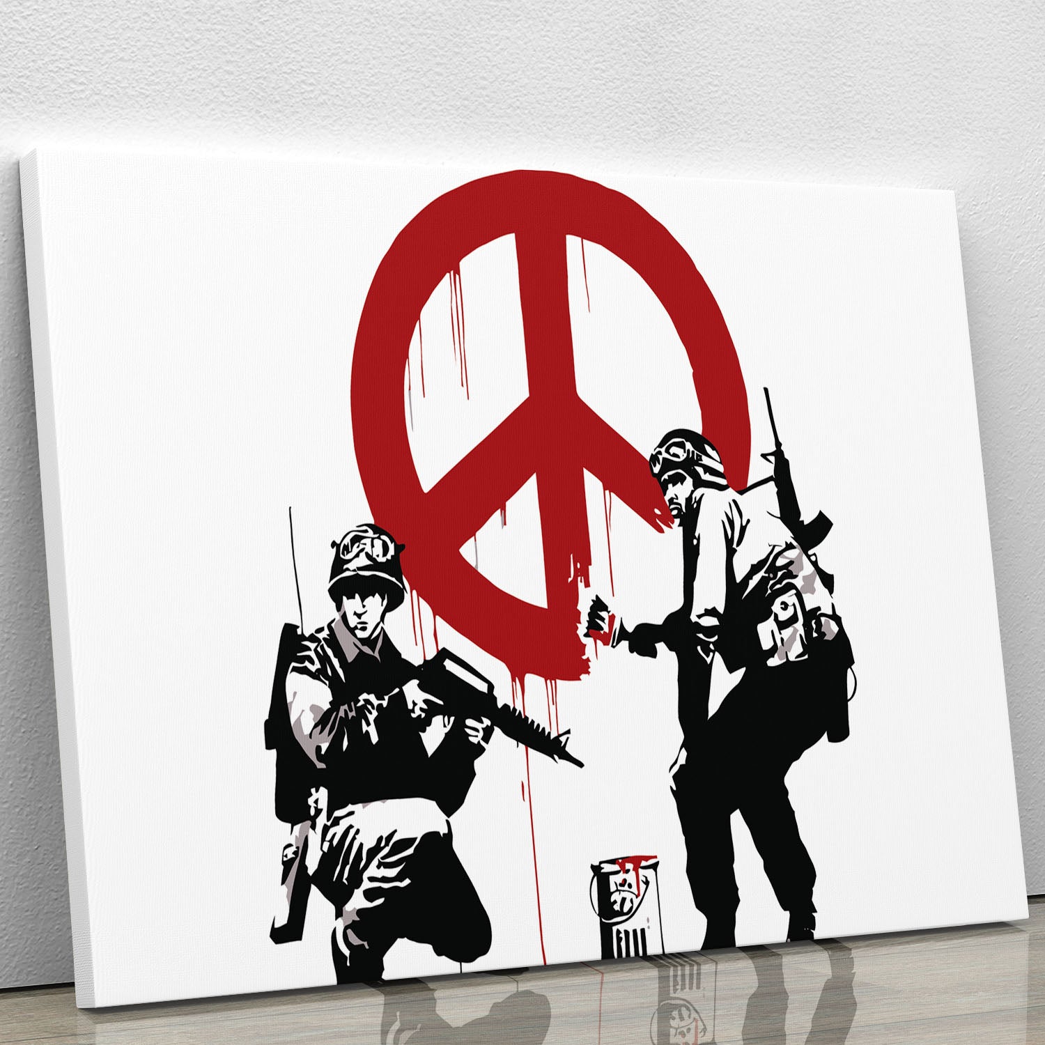Banksy Soldiers Painting CND Sign Canvas Print or Poster - Canvas Art Rocks - 1